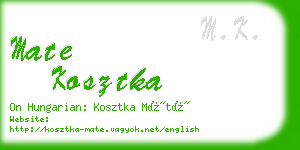 mate kosztka business card